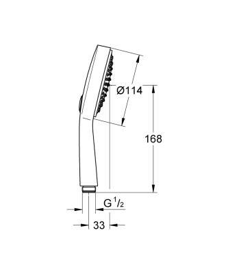 Grohe Power&Soul Cosmopolitan 115 El Duşu 2 Akışlı - 27661000 - 2