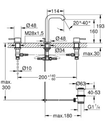 Grohe Essence 3 Delikli Lavabo Bataryası 1/2