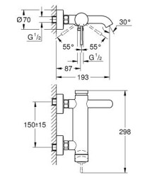 Grohe Essence Tek Kumandalı Banyo Bataryası - 33624GN1 - 2