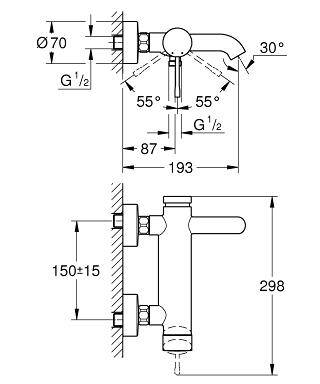 Grohe Essence Tek Kumandalı Banyo Bataryası - 33624GN1 - 2