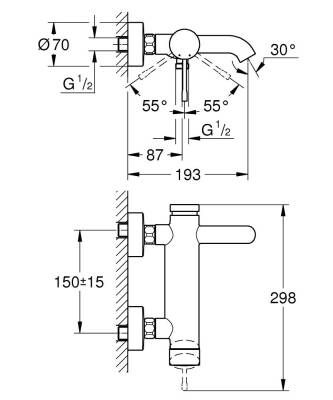 Grohe Essence Tek Kumandalı Banyo Bataryası - 33624GL1 - 2