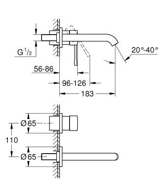 Grohe Essence Dört Delikli Küvet Bataryası - 19578DC1 - 2