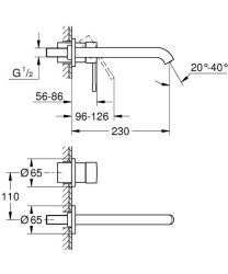 Grohe Essence İki Delikli Lavabo BataryasıL-Boyut - 19967001 - 2