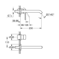 Grohe Essence İki Delikli Lavabo BataryasıL-Boyut - 19967A01 - 2