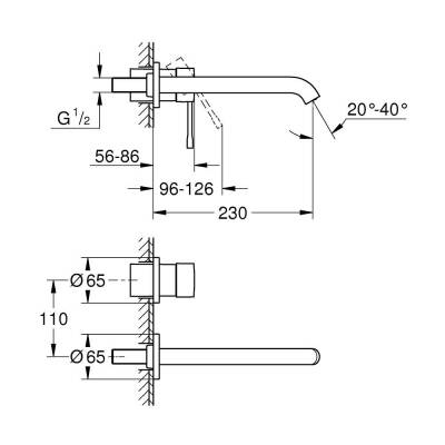 Grohe Essence İki Delikli Lavabo BataryasıL-Boyut - 19967A01 - 2