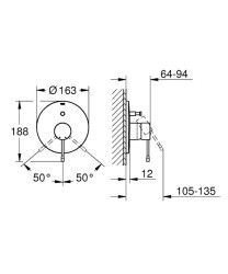 Grohe Essence Ankastre Banyo/Duş Bataryası - 19285001 - 2