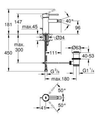 Grohe Essence Tek Kumandalı Bide Bataryası S-Boyut - 32935001 - 2