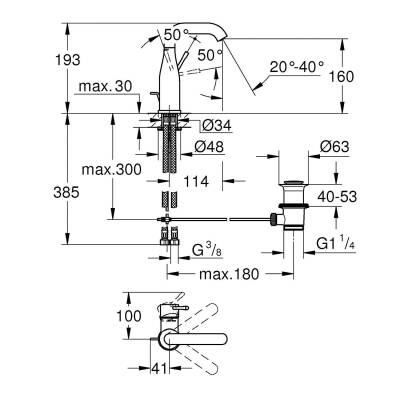 Grohe Essence Tek Kumandalı Lavabo Bataryası M-Boyut - 23462DC1 - 2