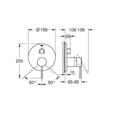 Grohe Essence Tek Kumandalı 3 Yönlü Banyo Bataryası - 24169A01 - 2