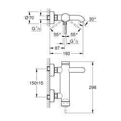 Grohe Essence Tek Kumandalı Banyo Bataryası - 25250001 - 2