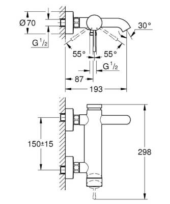 Grohe Essence Tek Kumandalı Banyo Bataryası - 33624001 - 2