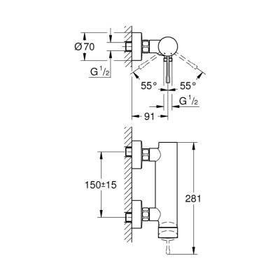 Grohe Essence Tek Kumandalı Duş Bataryası - 25252001 - 2