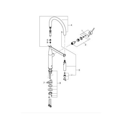 Grohe Essence Tek Kumandalı Eviye Bataryası - 30294GN0 - 2