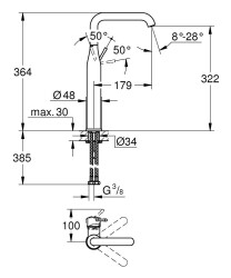 Grohe Essence Tek Kumandalı Lavabo Bataryası Xl-Boyut - 32901AL1 - 2