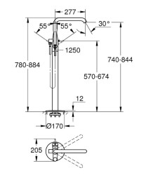 Grohe Essence Yerden Küvet Bataryası - 23491001 - 2