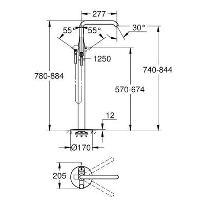 Grohe Essence Yerden Küvet Bataryası - 23491AL1 - 2