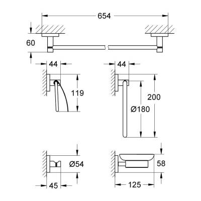 Grohe Essentials 5'İ Bir Arada Banyo Aksesuar Seti - 40344001 - 2