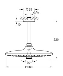 Grohe Euphoria 260 Tepe Duşu Seti 142 Mm, 3 Akışlı - 26461000 - 2