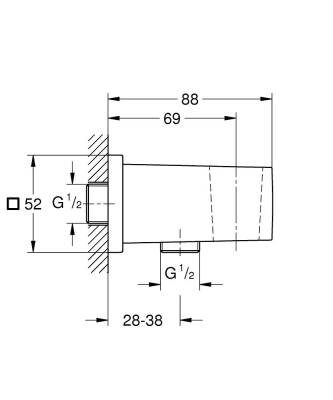 Grohe Euphoria Cube Askılı Duş Çıkış Dirseği - 26370000 - 2