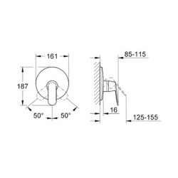 Grohe Eurocosmo Ankastre Duş Bataryası - 19383000 - 2