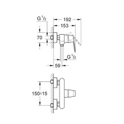 Grohe Eurocosmo Tek Kumandalı Duş Bataryası - 32837000 - 2