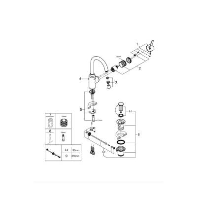 Grohe Eurocosmo Tek Kumandalı Lavabo Bataryası 1/2