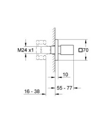 Grohe Eurocube Ankastre Stop Valf - 19910000 - 2