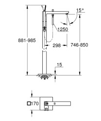 Grohe Eurocube Joy Yerden Küvet Bataryası - 23667001 - 2