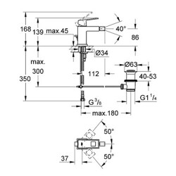 Grohe Eurocube Tek Kumandalı Bide Bataryası S-Boyut - 23138000 - 1