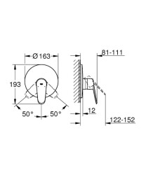 Grohe Eurodisc Cosmopolitan Ankastre Duş Bataryası - 19549002 - 2