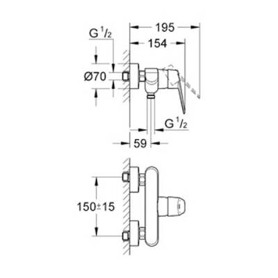 Grohe Eurodisc Cosmopolitan Tek Kumandalı Duş Bataryası - 33569002 - 2