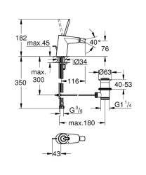 Grohe Eurodisc Joy Tek Kumandalı Bide Bataryası S-Boyut - 24036000 - 2