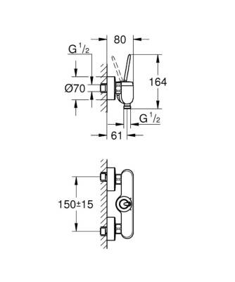 Grohe Eurodisc Joy Tek Kumandalı Duş Bataryası - 23430000 - 2