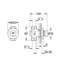 Grohe Euroeco Cosmopolitan T Zaman Ayarlı Duş Valfi - 36268000 - 2