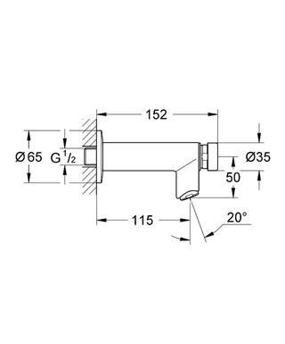 Grohe Euroeco Cosmopolitan T Zaman Ayarlı Tek Su Girişli Batarya - 36266000 - 2