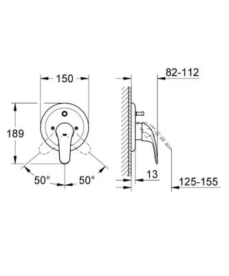 Grohe Eurosmart Ankastre Banyo/Duş Bataryası - 19450002 - 2