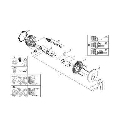 Grohe Eurosmart Ankastre Banyo/Duş Bataryası - 24043003 - 2