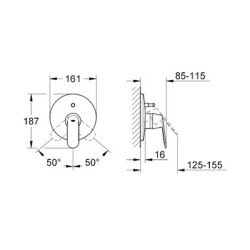 Grohe Eurocosmo Ankastre Banyo/Duş Bataryası - 19382000 - 2