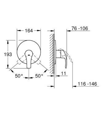 Grohe Eurosmart Ankastre Duş Bataryası - 19451002 - 2