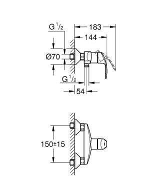 Grohe Eurosmart Tek Kumandalı Duş Bataryası - 33555002 - 2