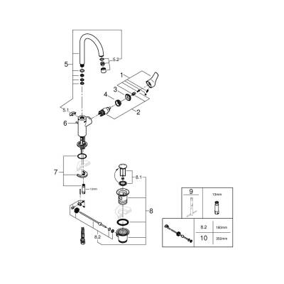 Grohe Eurosmart Tek Kumandalı Lavabo Bataryası 1/2