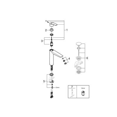 Grohe Eurosmart Tek Kumandalı Lavabo BataryasıXl - Boyut - 23971003 - 2