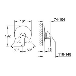 Grohe Eurostyle Cosmopolitan Ankastre Duş Bataryası - 19507002 - 2