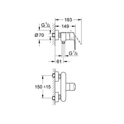 Grohe Eurostyle Cosmopolitan Tek Kumandalı Duş Bataryası - 33590002 - 2