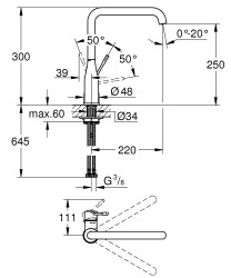 Grohe Essence Tek Kumandalı Eviye Bataryası - 30269GN0 - 2