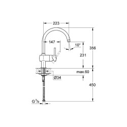 Grohe Minta Tek Kumandalı Eviye Bataryası - 32917000 - 2