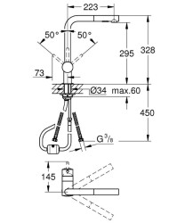 Grohe Minta Tek Kumandalı Eviye Bataryası - 30274DC0 - 2