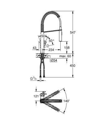 Grohe Eurocube Tek Kumandalı Eviye Bataryası - 31395DC0 - 2