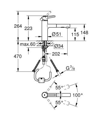 Grohe Concetto Tek Kumandalı Eviye Bataryası - 30273001 - 2