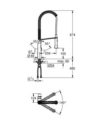 Grohe K7 Tek Kumandalı Eviye Bataryası - 32950DC0 - 2